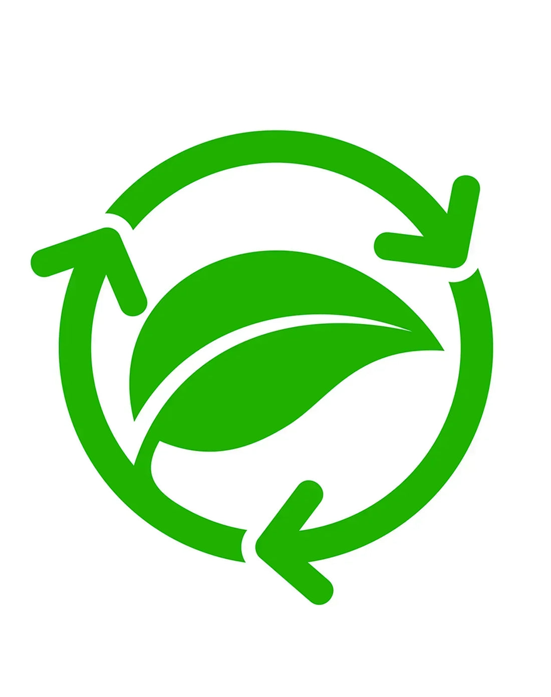 Green leaf with circular arrows recycling symbol representing eco-friendly resin wall art and epoxy resin wall decor