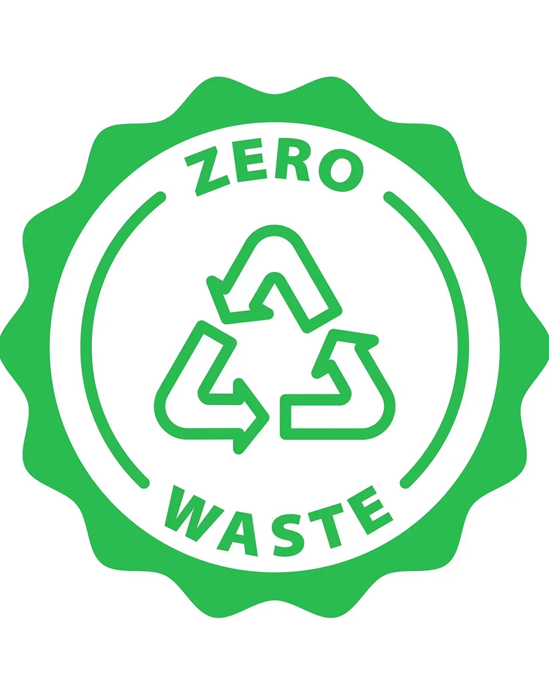 Green zero waste symbol with recycling arrows, eco-friendly resin wall art concept, epoxy resin wall decor